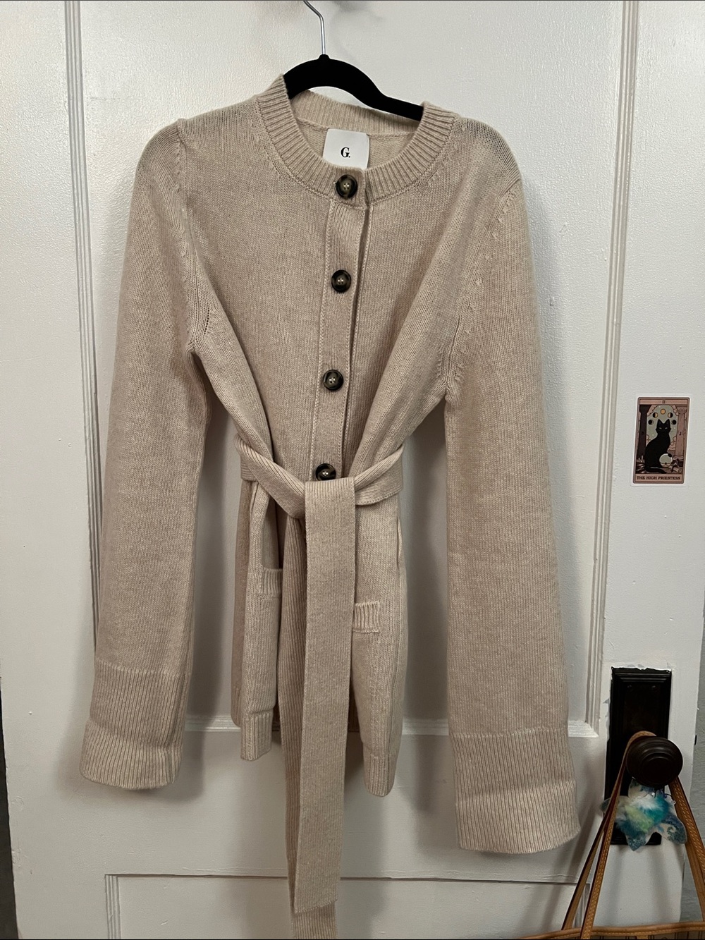 Goop G Label slim Cardigan with Tie Belt
